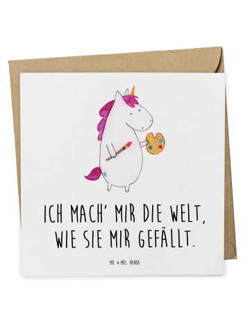 Mr. & Mrs. Panda Deluxe Karte Einhorn Künstler mit Spruch in Weiß