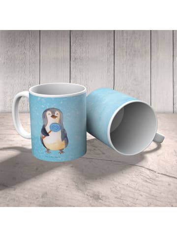 Mr. & Mrs. Panda Kindertasse Pinguin Lolli ohne Spruch in Eisblau