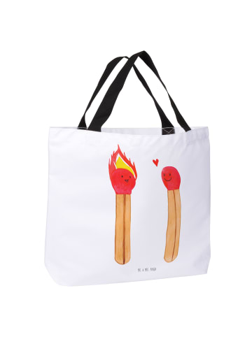 Mr. & Mrs. Panda Tote Bag Damen Streichhölzer ohne Spruch in Weiß