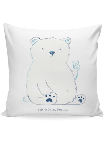 Mr. & Mrs. Panda Sofakissen Eisbär Faul ohne Spruch in Weiß