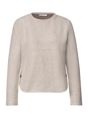Street One Langarmshirt mit seitlichen Knopfdetails in Sanded Amber Mel.