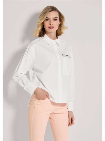 MADELEINE Elegante Bluse mit Strassdetails in weiß