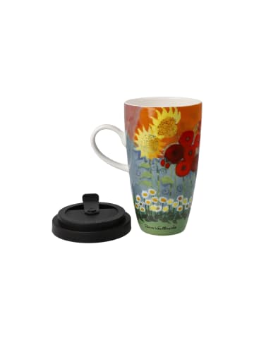 Goebel Künstlertasse mit Deckel " L'estate in giardino " in Bunt