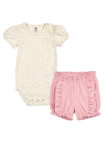 müsli Set aus Kurzarmbody und Shorts in Tofu/ Nectar/ shell blue