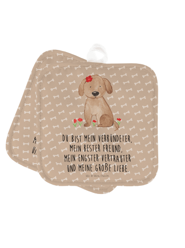 Mr. & Mrs. Panda Topflappen Hund Dame mit Spruch in Hundeglück