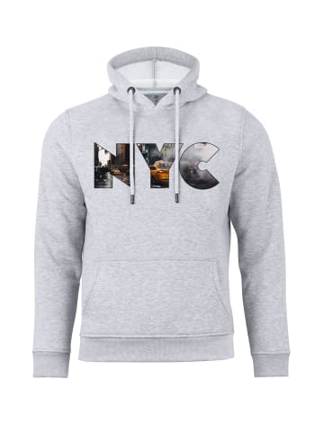 Cotton Prime® Hoodie Skyline New York - Weltenbummler Kollektion in Grau-Melange