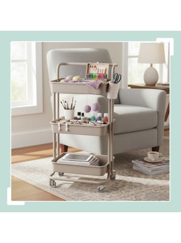 relaxdays Rollwagen in Grün - (B)43 x (H)86 x (T)36 cm