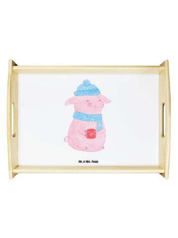 Mr. & Mrs. Panda Servier Tablett Schweinchen Glühwein ohne Spruch in Weiß