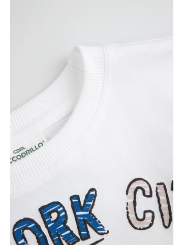 Coccodrillo Baumwoll-T-Shirt mit kurzen Ärmeln in weiß