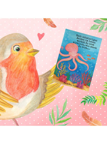 Mr. & Mrs. Panda Glückwunschkarte Tintenfisch Design mit Spruch in Weiß