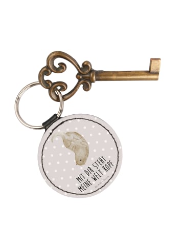 Mr. & Mrs. Panda Anhänger Otter Kopfüber mit Spruch in Grau Pastell