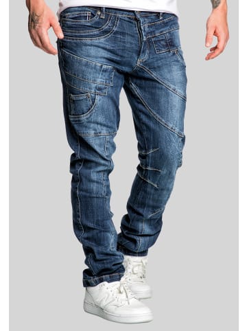 Humy Slim Fit Jeans Stretch Denim 5-Pocket Patchwork A&S in Dunkelblau