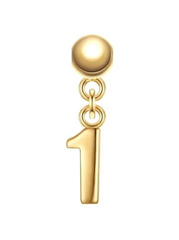 Glanzstücke München Charm Ziffer 1 aus Sterling Silber in gelbgold