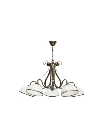 Licht-Erlebnisse Pendelleuchte Ø 81 cm in Messing Patina WeißMessing Patina Weiß