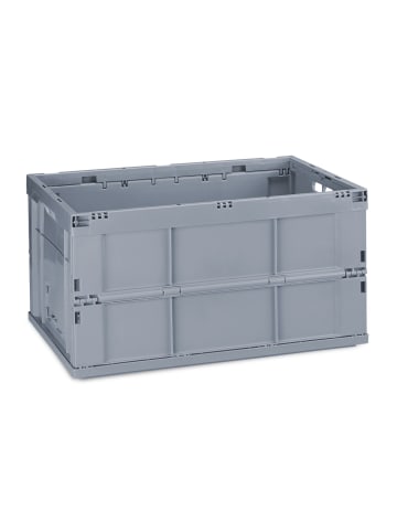relaxdays 10x Klappbox in Grau - (B)58,5 x (H)31,5 x (T)40 cm