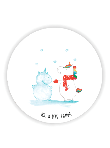 Mr. & Mrs. Panda Kühlschrankmagnet Einhorn Schneemann ohne Spruch in Weiß