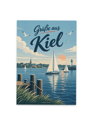 Postkarte Förde modern Design mit Spruch in Weiß