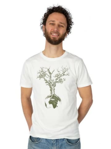 Life-Tree Rundhals T-Shirt für Herren in weiß