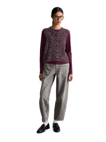 Marc O'Polo DENIM Ärmelloser Tweed-Cardigan regular in Mahagony Jam