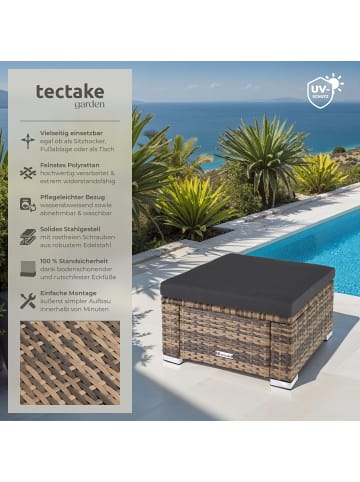 tectake Rattan Sitzhocker Bitonto 53 x 53 x 26 cm, natur