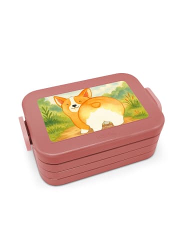 Mr. & Mrs. Panda Brotbüchse Corgi Po Design ohne Spruch in Rot Pastell