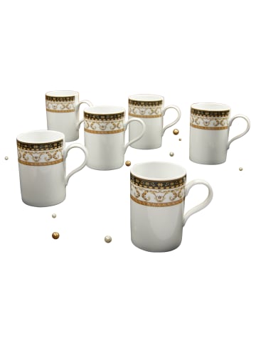 CreaTable CreaTable Majestosa Kaffeebecher Set 300 ml 6 teilig in weiß