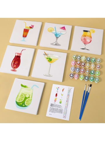 ARTNANAS Mini Malen nach Zahlen 4er/6er Set-"Cocktails"