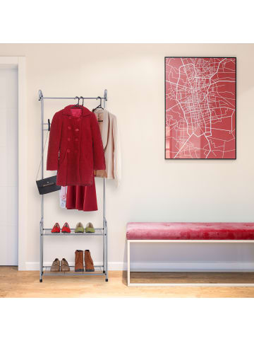relaxdays Garderobe in Grau - (B)60 x (H)173 x (T)31 cm