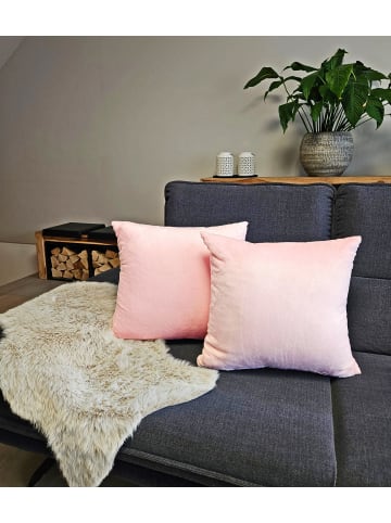 JACK 2er Set Teddy Flausch Kissen 50x50cm in Rosa