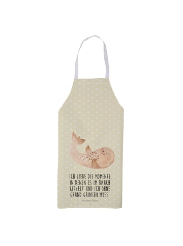 Mr. & Mrs. Panda Kellnerschürze Robbe Liegen mit Spruch in Gelb Pastell