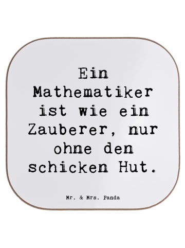 Mr. & Mrs. Panda Untersetzer Spruch Mathematiker Magie mit Spruch in Weiß