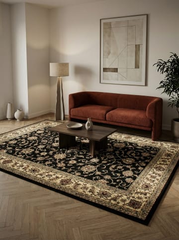 KADIMA DESIGN Teppich Kurzflor Waschbar Orientalisch TANNHEIM Strapazierfähig in Schwarz