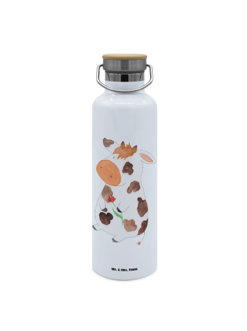 Mr. & Mrs. Panda Trinkflasche Kuh ohne Spruch in Weiß