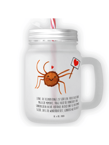 Mr. & Mrs. Panda Trinkglas Mason Jar Spinne Agathe Motivation mi... in Transparent