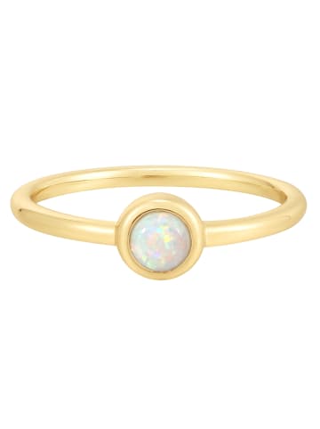 Glanzstücke München Ring aus Sterling Silber mit Opal (synth.) in gelbgold