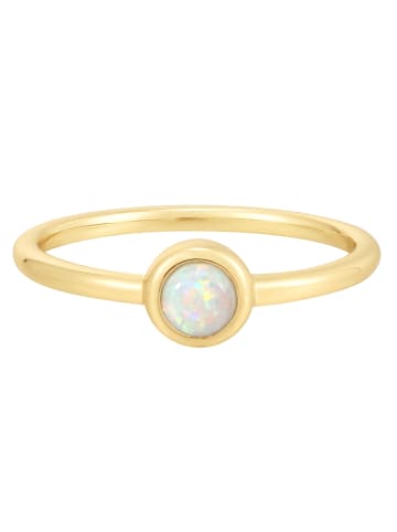 Glanzstücke München Ring Sterling Silber gelbgold Opal (synth.) in gelbgold