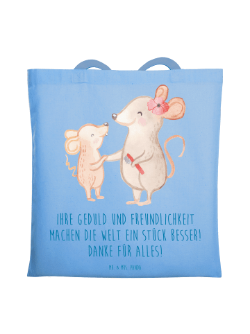 Mr. & Mrs. Panda Tragetasche Erzieher-Dank mit Spruch in Sky Blue