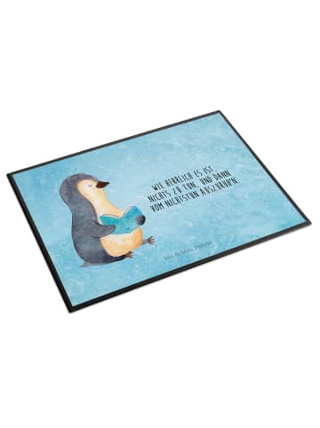 Mr. & Mrs. Panda Tischunterlage Pinguin Buch mit Spruch in Eisblau