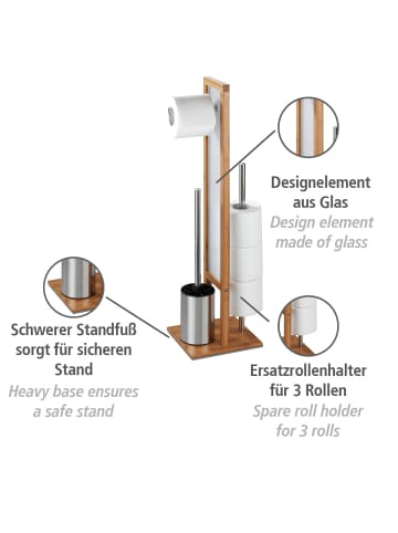 Wenko Stand WC-Garnitur Rivalta Bambus, Stand WC-Garnitur Mod. Rivalta Bambus in Natur