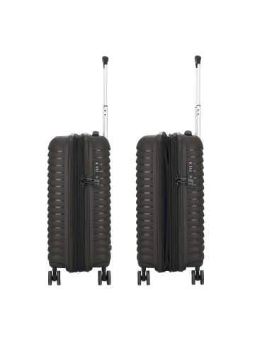 D&N Travel Line 4500 4 Rollen Kabinentrolley S 55 cm mit Dehnfalte black
