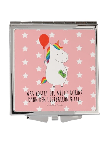 Mr. & Mrs. Panda Handspiegel Einhorn Luftballon mit Spruch in Rot Pastell