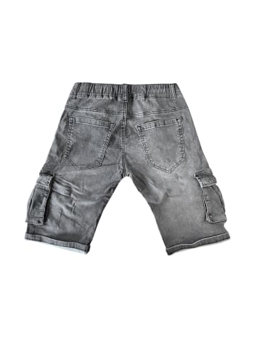 WANGUE Jeans Shorts Kurze Cargo Sommer Hose Bermuda in Grau