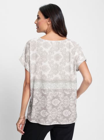 WITT WEIDEN Druckbluse in hellgrau-ecru-bedruckt