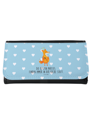 Mr. & Mrs. Panda Brieftasche Damen Fuchs Koch mit Spruch in Türkis Pastell