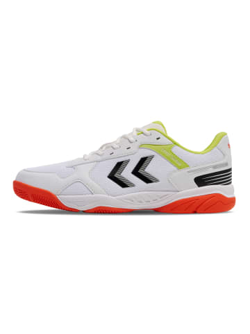 Hummel Hummel Hallenschuh Court Control Erwachsene in BRIGHT WHITE/TANGERINE TANGO