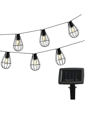 MARELIDA LED Solar Gitter Lichterkette in schwarz - L: 1,5m