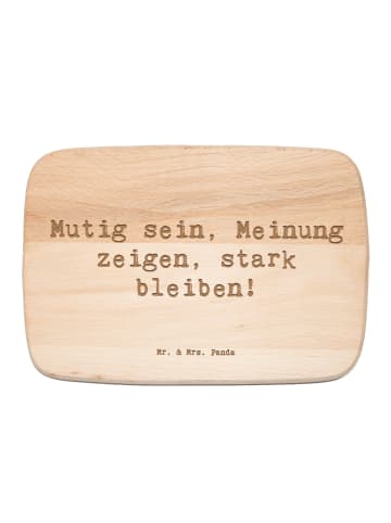 Mr. & Mrs. Panda Schneidebrett Holz Spruch Mutig zu seinen Meinu... in Transparent