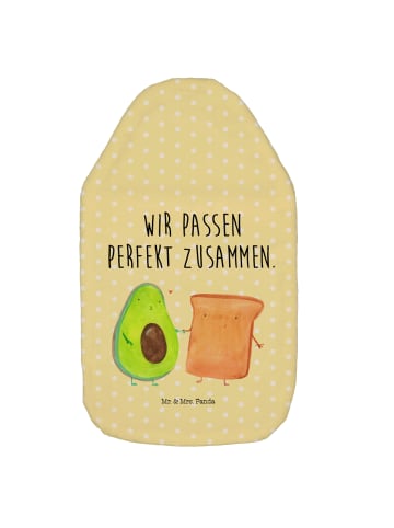 Mr. & Mrs. Panda Wärmflasche Avocado Toast mit Spruch in Gelb Pastell