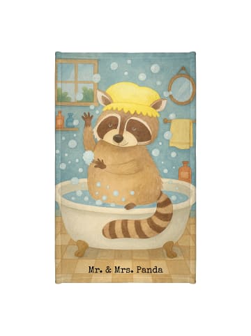 Mr. & Mrs. Panda Handtuch Waschbär Design ohne Spruch in Weiß