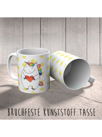 Mr. & Mrs. Panda Kindertasse Einhorn Herz ohne Spruch in Weiß
